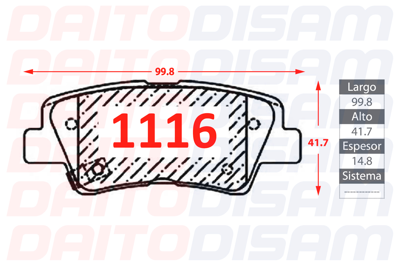 PASTILLAS FRENO TRASERA (1116)