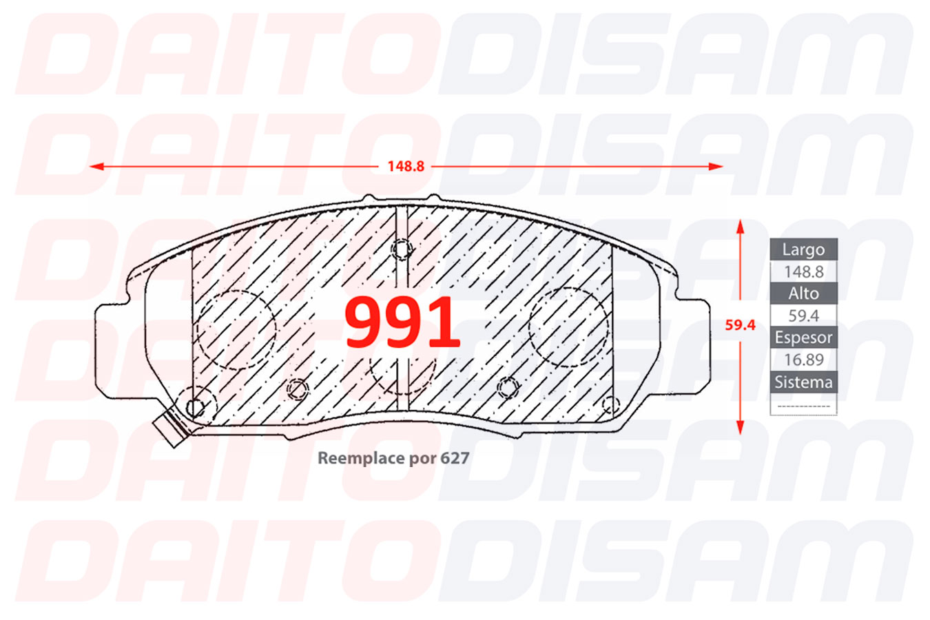 PASTILLAS FRENO DELANTERA (991)