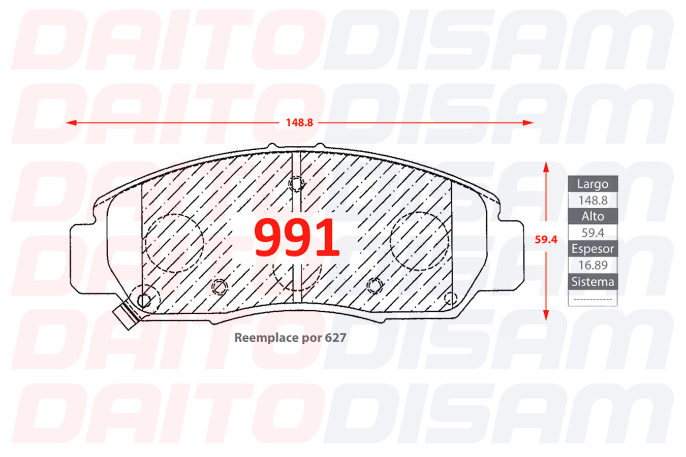 PASTILLAS FRENO DELANTERA (991)