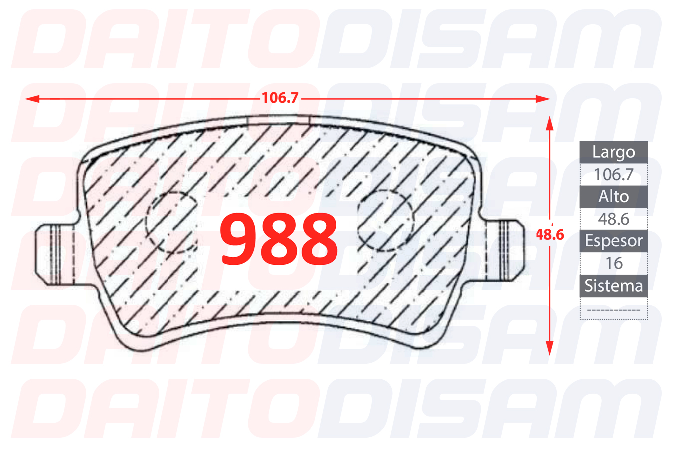 PASTILLAS FRENO TRASERA (988)