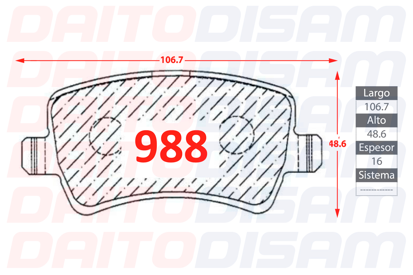 PASTILLAS FRENO TRASERA (988)