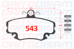 PASTILLAS FRENO DELANTERA (543)