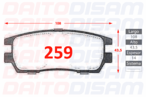 PASTILLAS FRENO TRASERA (259)