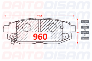 PASTILLAS FRENO TRASERA (960)