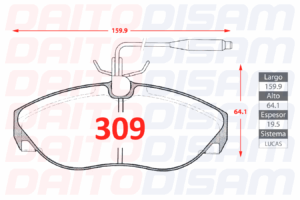 PASTILLAS FRENO DELANTERA (309)