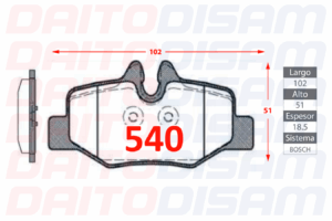 PASTILLAS FRENO TRASERA (540)
