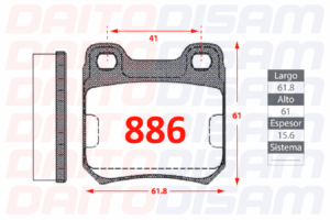 PASTILLAS FRENO TRASERA (886)