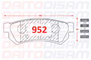 PASTILLAS FRENO TRASERA (952)